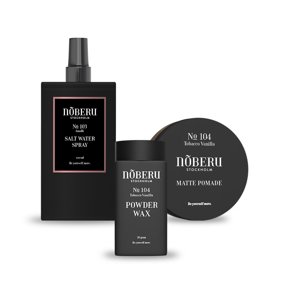 Noberu Hajformázó csomag 2. - Matte Pomade 80ml + Sea Salt Spray 200ml + Powder wax hajpor 20g