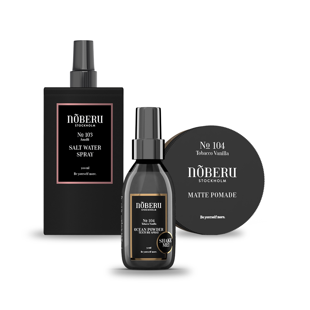 Noberu Hajformázó csomag 3. - Matte Pomade 80ml + Sea Salt Spray 200ml + Ocean Powder hajpor spray 50ml