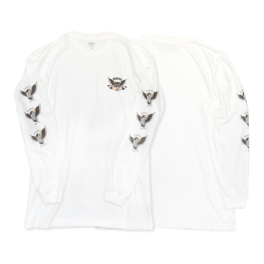 Brosh Good Life Hosszú ujjú póló, fehér (XL)