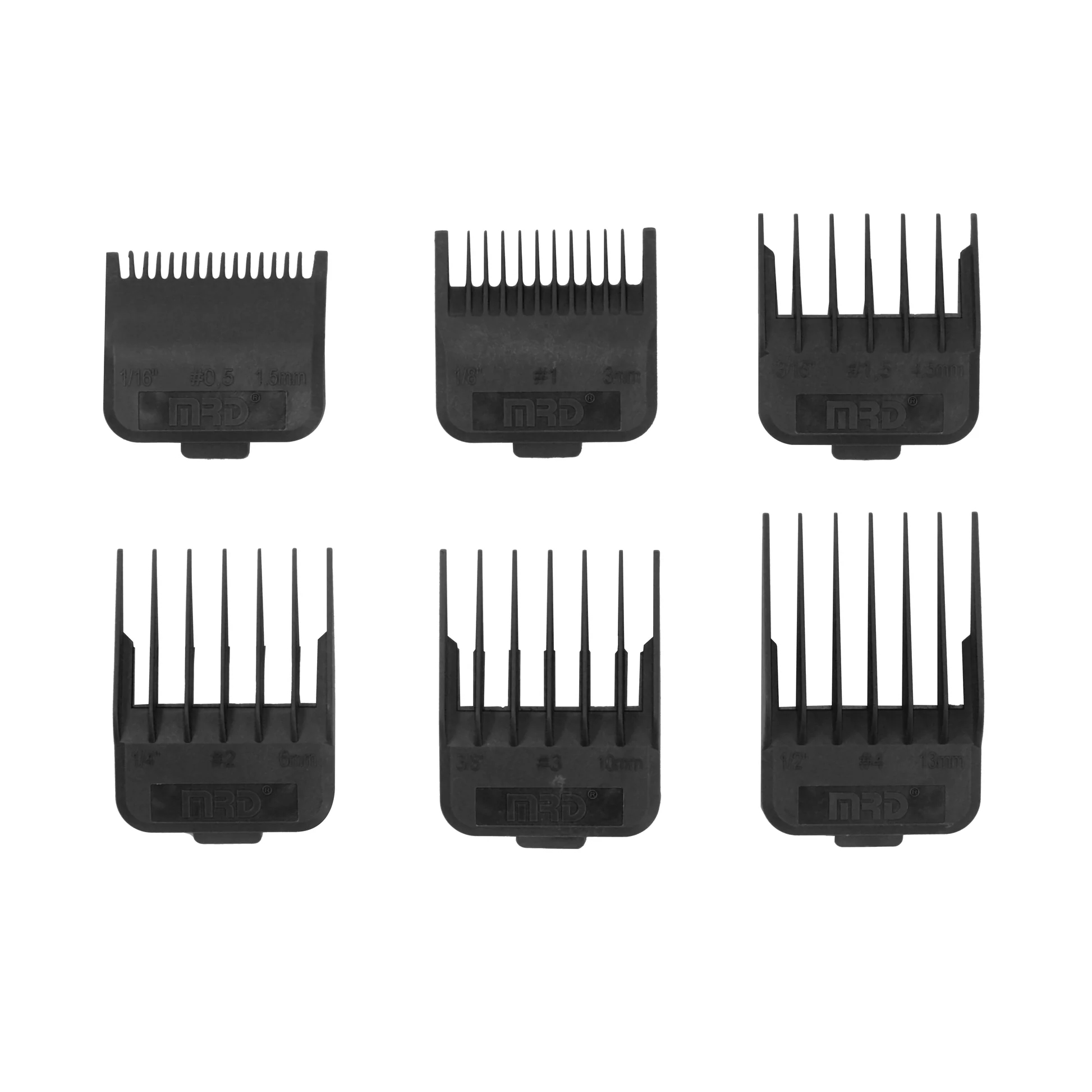 MRD Pro Guard toldófésű szett (1.5mm, 3mm, 4.5mm, 6mm, 10mm, 13mm), fekete